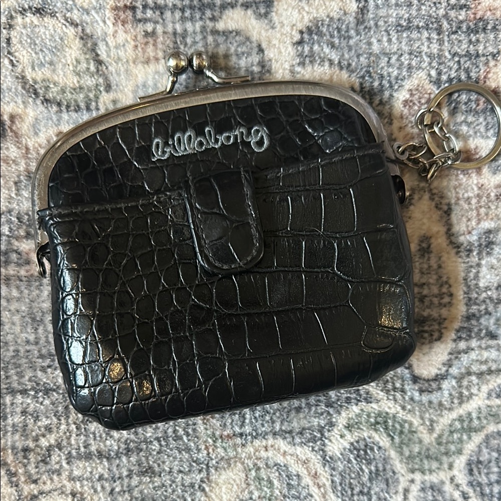 Billabong Black Croc-Embossed Coin Purse